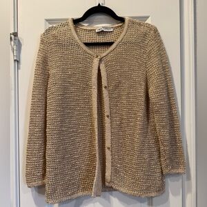Zara Women's Gold & Cream Sweater